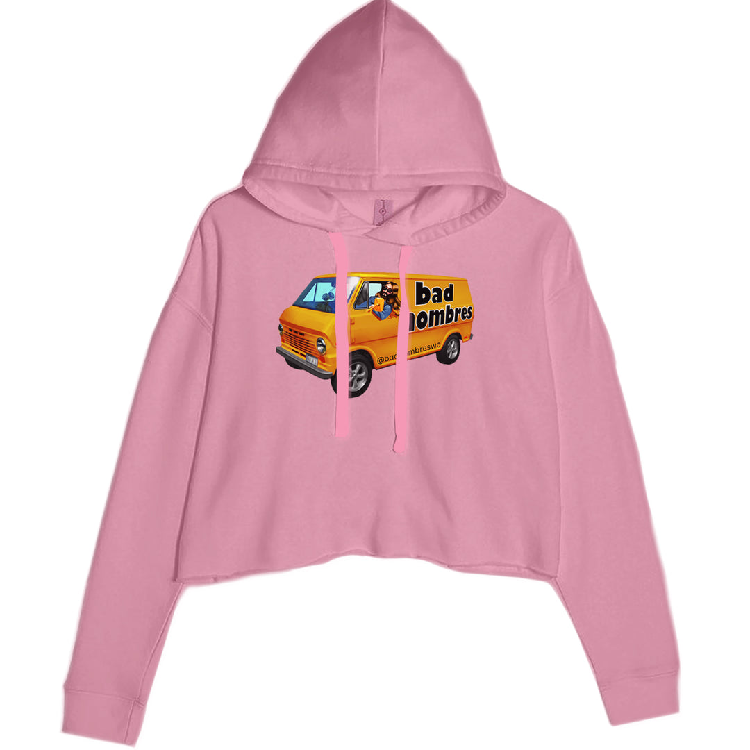 Bad Hombres Van West Chester Band Cropped Hoodie Sweatshirt Mauve