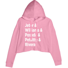 Jeter & Williams & Posada & Pettitte & Rivera Cropped Hoodie Sweatshirt Mauve