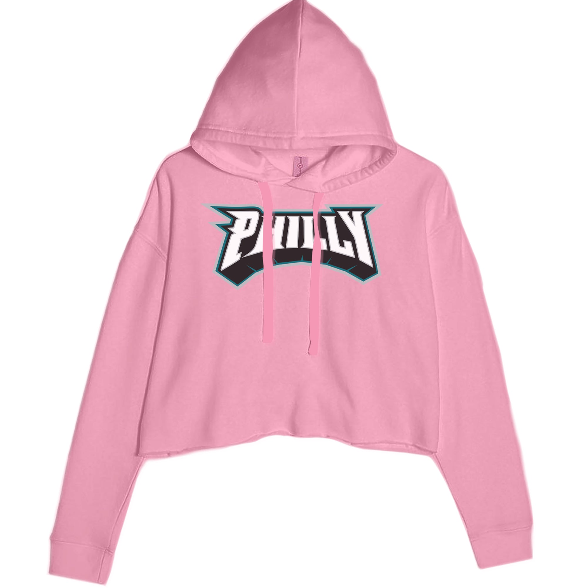 Philly Bold Block Throwback Cropped Hoodie Sweatshirt Mauve