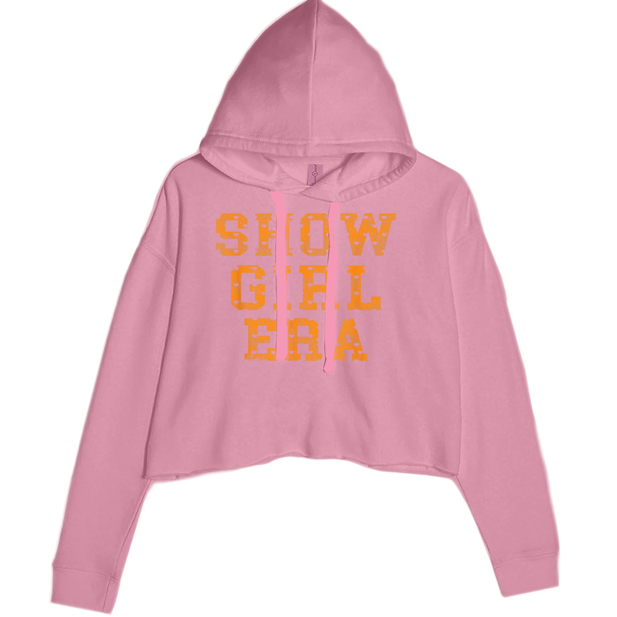 Vintage Showgirl Era Heart Cropped Hoodie Sweatshirt Mauve