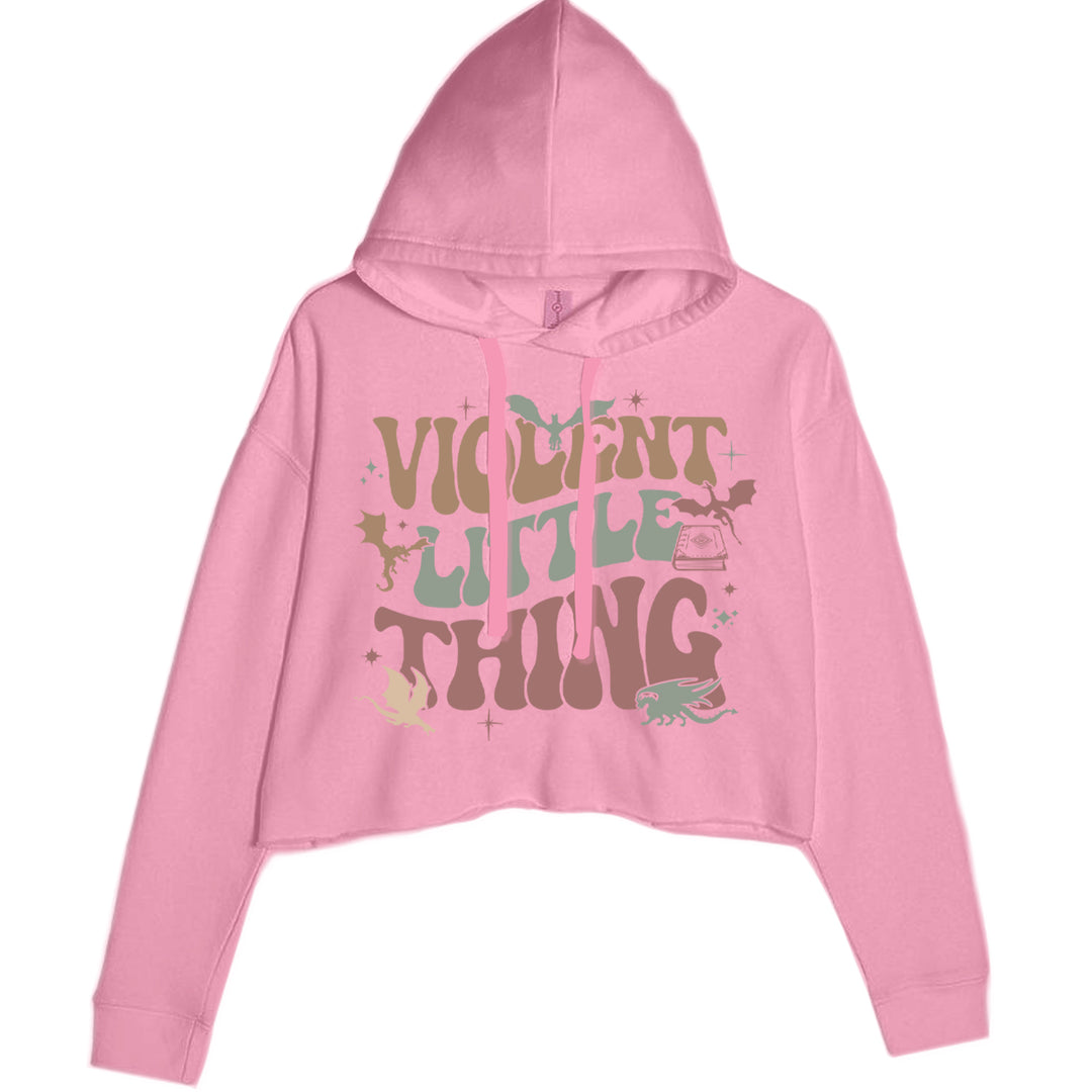 Violent Little Thing Dragon Cropped Hoodie Sweatshirt Mauve