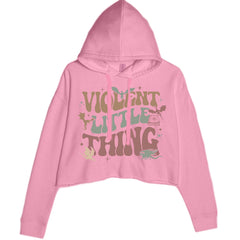 Violent Little Thing Dragon Cropped Hoodie Sweatshirt Mauve