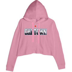 Chicago Chi-Town City Pride Cropped Hoodie Sweatshirt Mauve