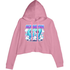 67 Six Seven Meme Kawaii Cloud Cropped Hoodie Sweatshirt Mauve