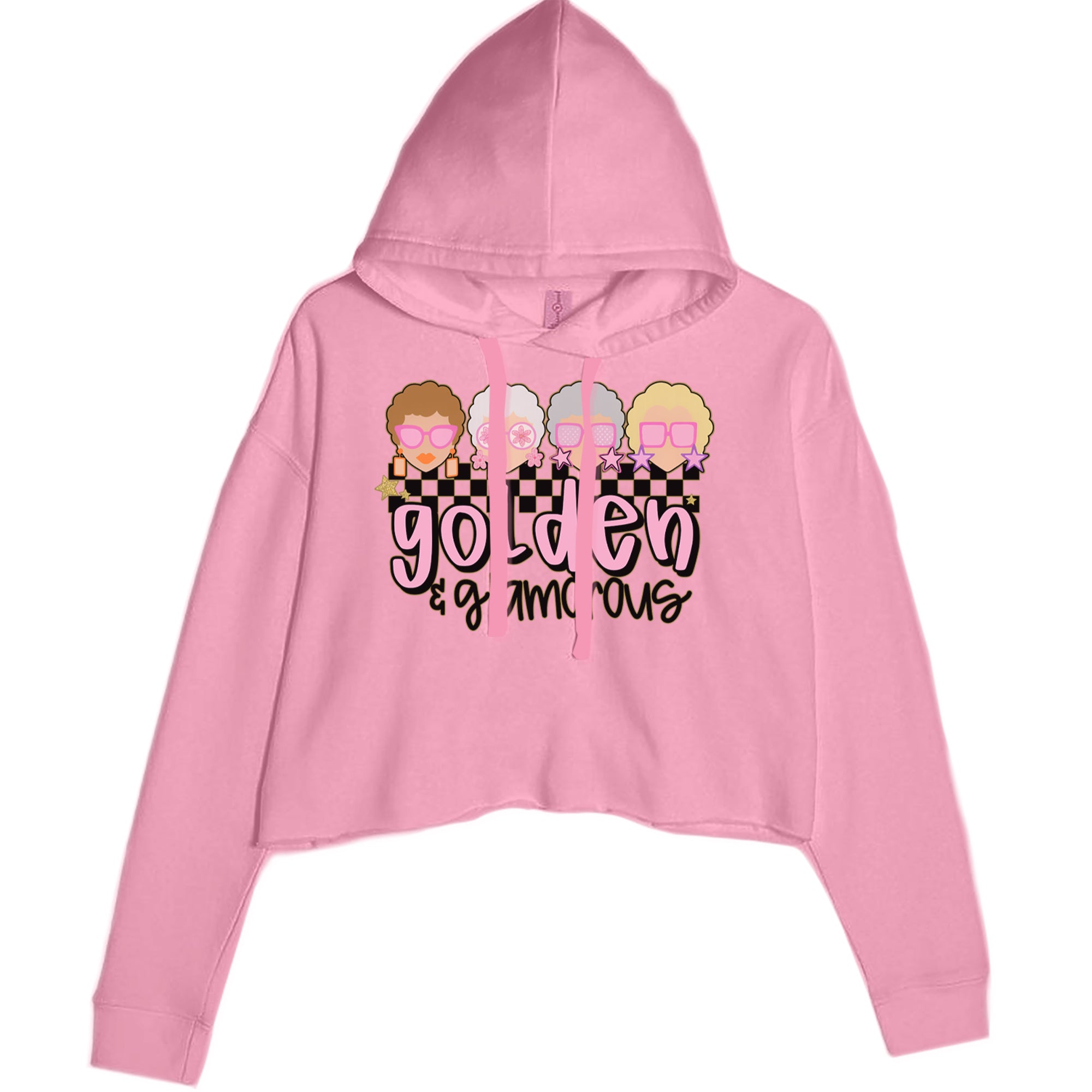 Golden And Glamorous Golden Girls Cropped Hoodie Sweatshirt Mauve