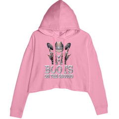 Boots On The Ground Bling Cropped Hoodie Sweatshirt Mauve