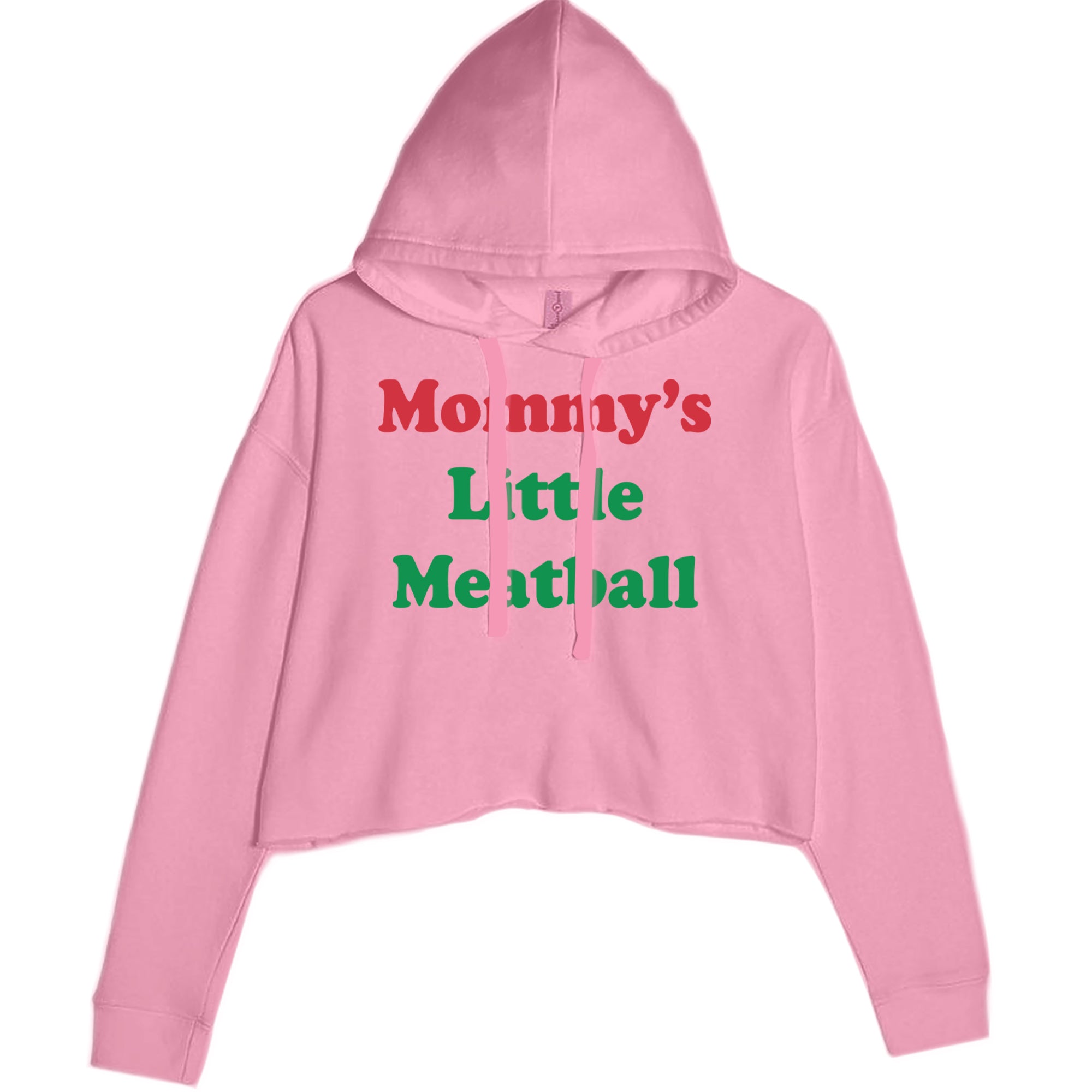 Mommy's Little Meatball Love Island Cropped Hoodie Sweatshirt Mauve