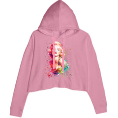 Mrs. Monroe Watercolors Bombshell Cropped Hoodie Sweatshirt Mauve