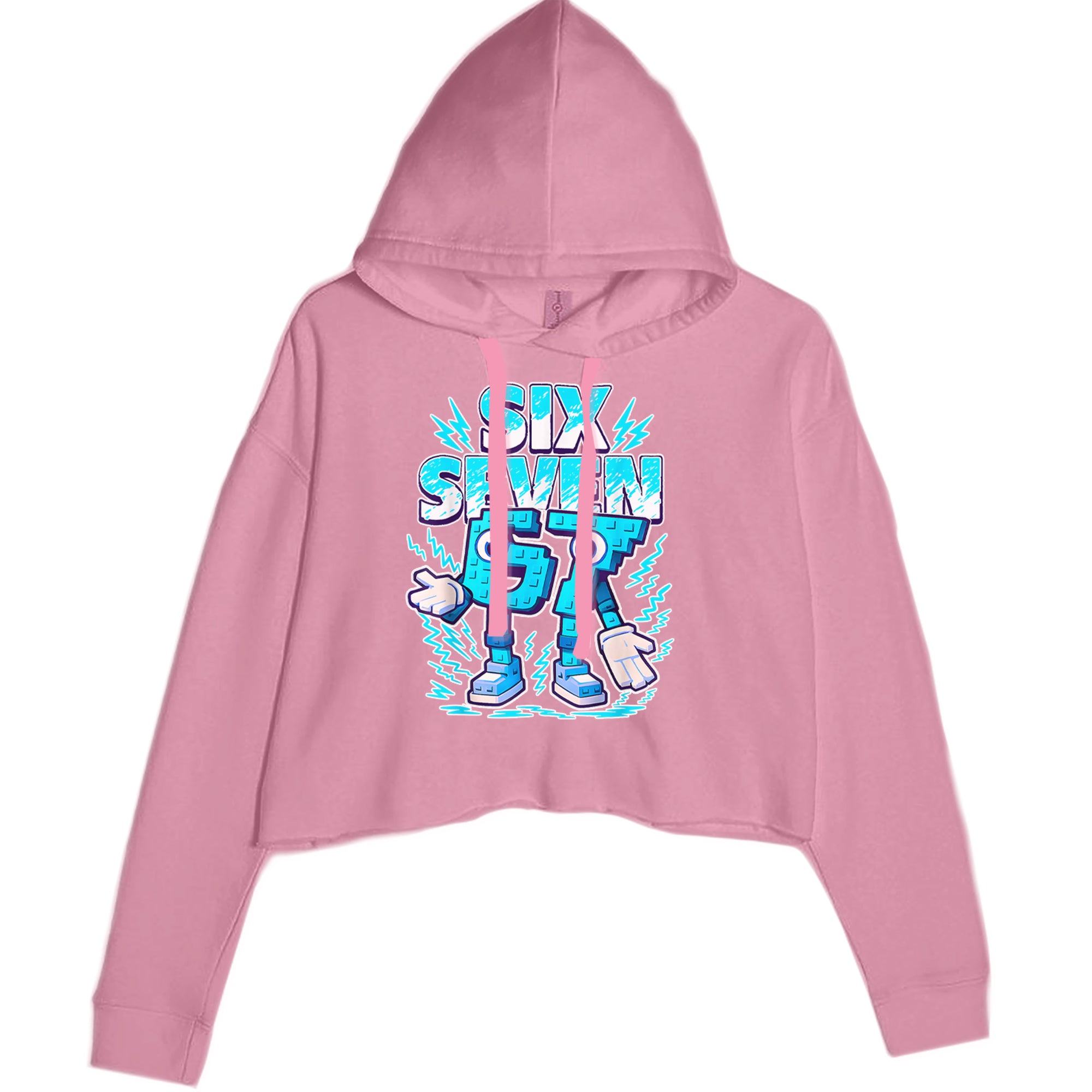 67 Brainrot Meme Slang Cropped Hoodie Sweatshirt Mauve