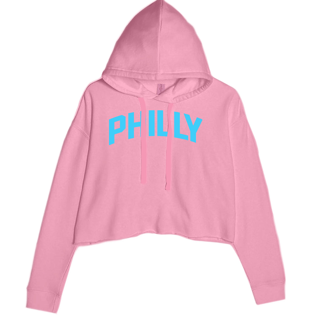 Philly Philadelphia Pride Cropped Hoodie Sweatshirt Mauve