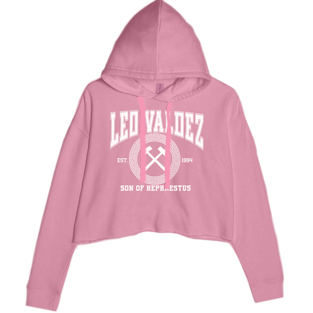 Leo Valdez Son of Hephaestus Forge Master Cropped Hoodie Sweatshirt Mauve