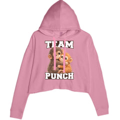 Team Punch Panchi-kun Monkey Cropped Hoodie Sweatshirt Mauve