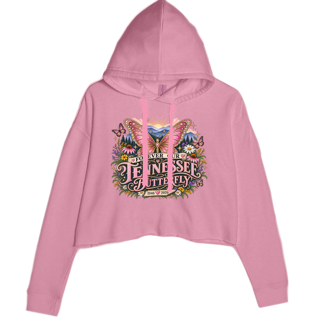 Forever Our Tennessee Butterfly Dolly Cropped Hoodie Sweatshirt Mauve