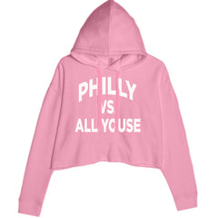 Philly Vs. All Youse Philly Thing Cropped Hoodie Sweatshirt Mauve