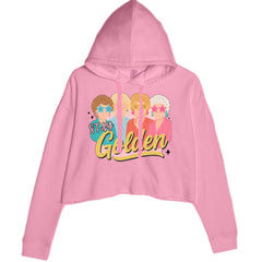 Stay Golden Girls Retro Cropped Hoodie Sweatshirt Mauve