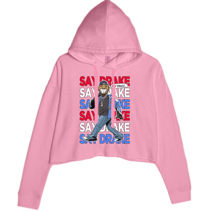 Say Drake Smiling Meme Mustard Cropped Hoodie Sweatshirt