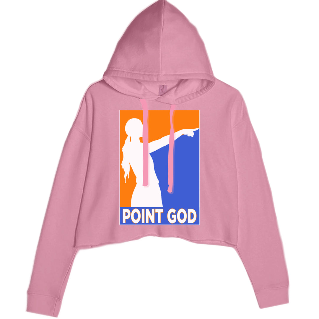 Point God Cunningham Basketball Pointing Meme  Cropped Hoodie Sweatshirt Mauve