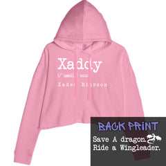 Xaddy Save A Dragon Ride A Wingleader Cropped Hoodie Sweatshirt Mauve