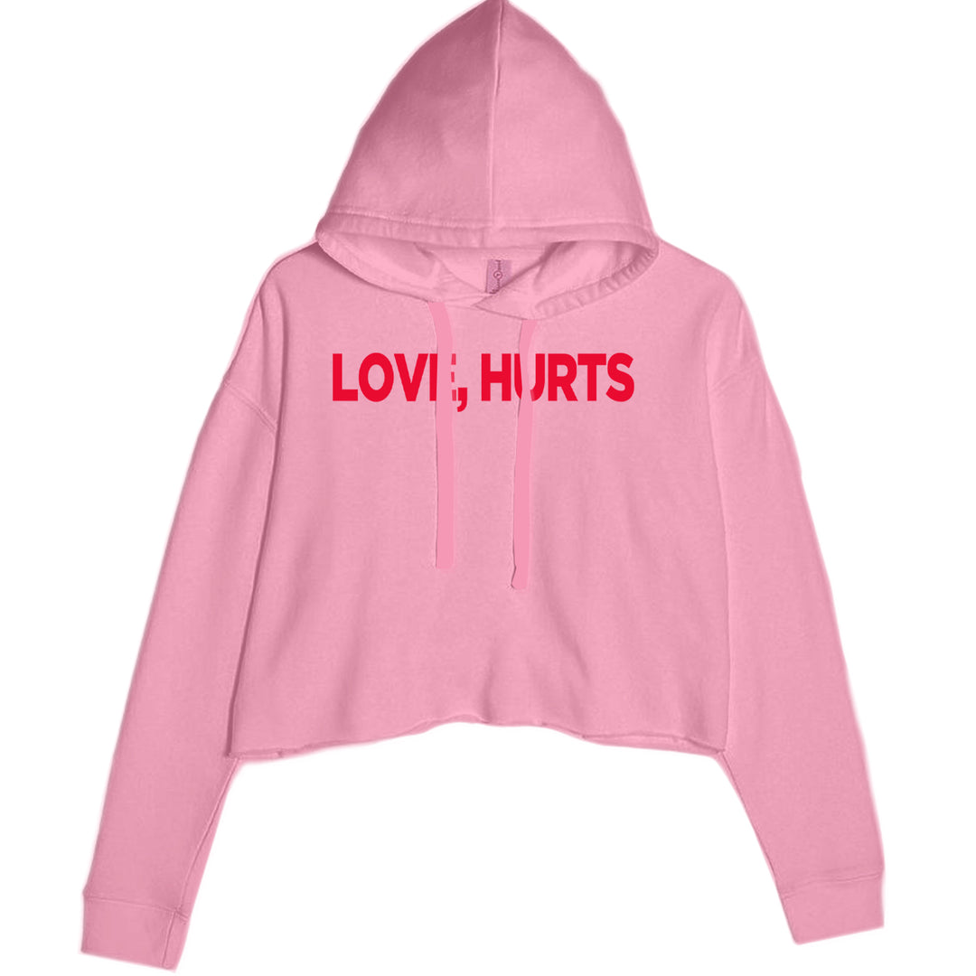 Love Hurts Cropped Hoodie Sweatshirt Mauve