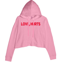Love Hurts Cropped Hoodie Sweatshirt Mauve