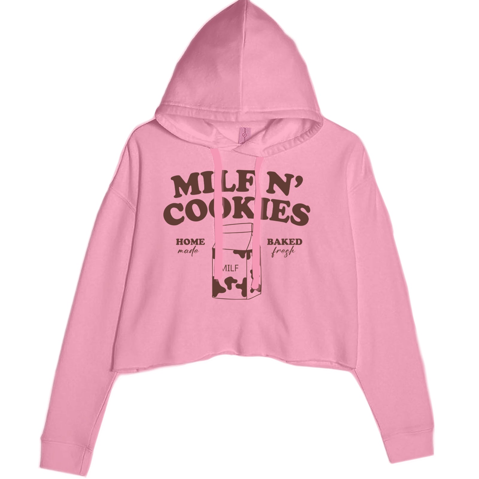 Milf And Cookies Cropped Hoodie Sweatshirt Lavender