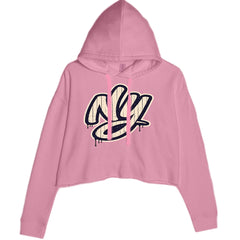 NYC New York City Grunge Street Cropped Hoodie Sweatshirt Mauve