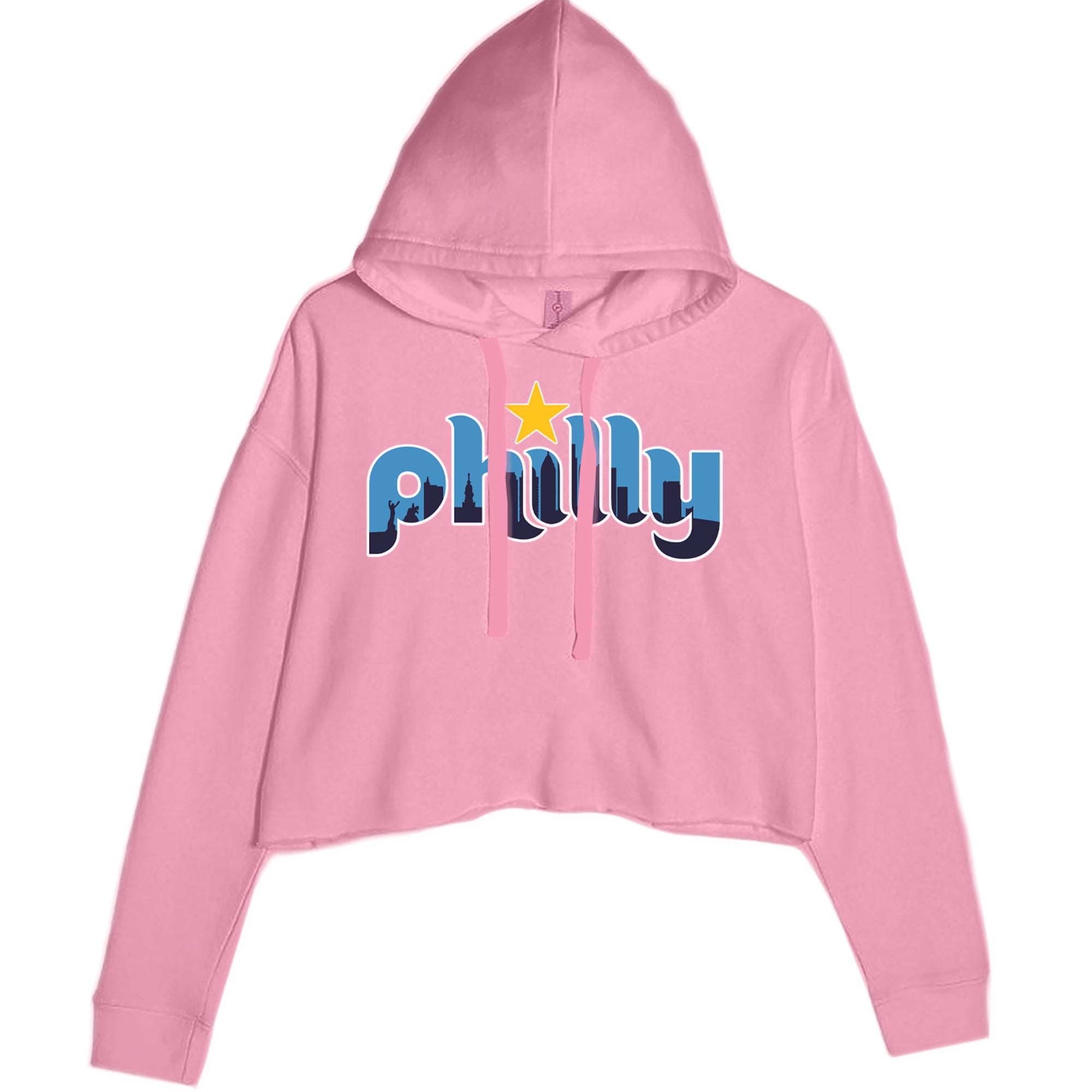 Skyline Philly Philadelphia Cropped Hoodie Sweatshirt Mauve