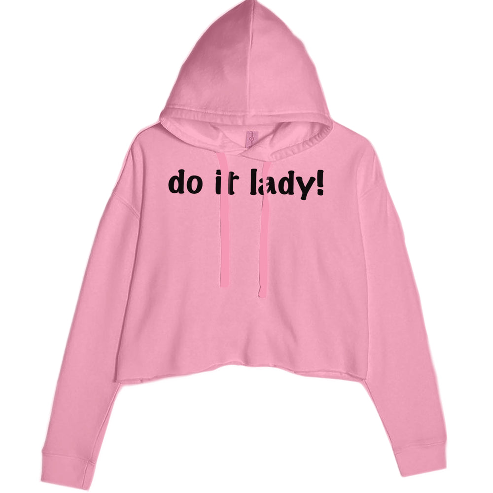 Do It Lady Viral Meme graphic on Women's Cropped Fleece Hoodie in Mauve