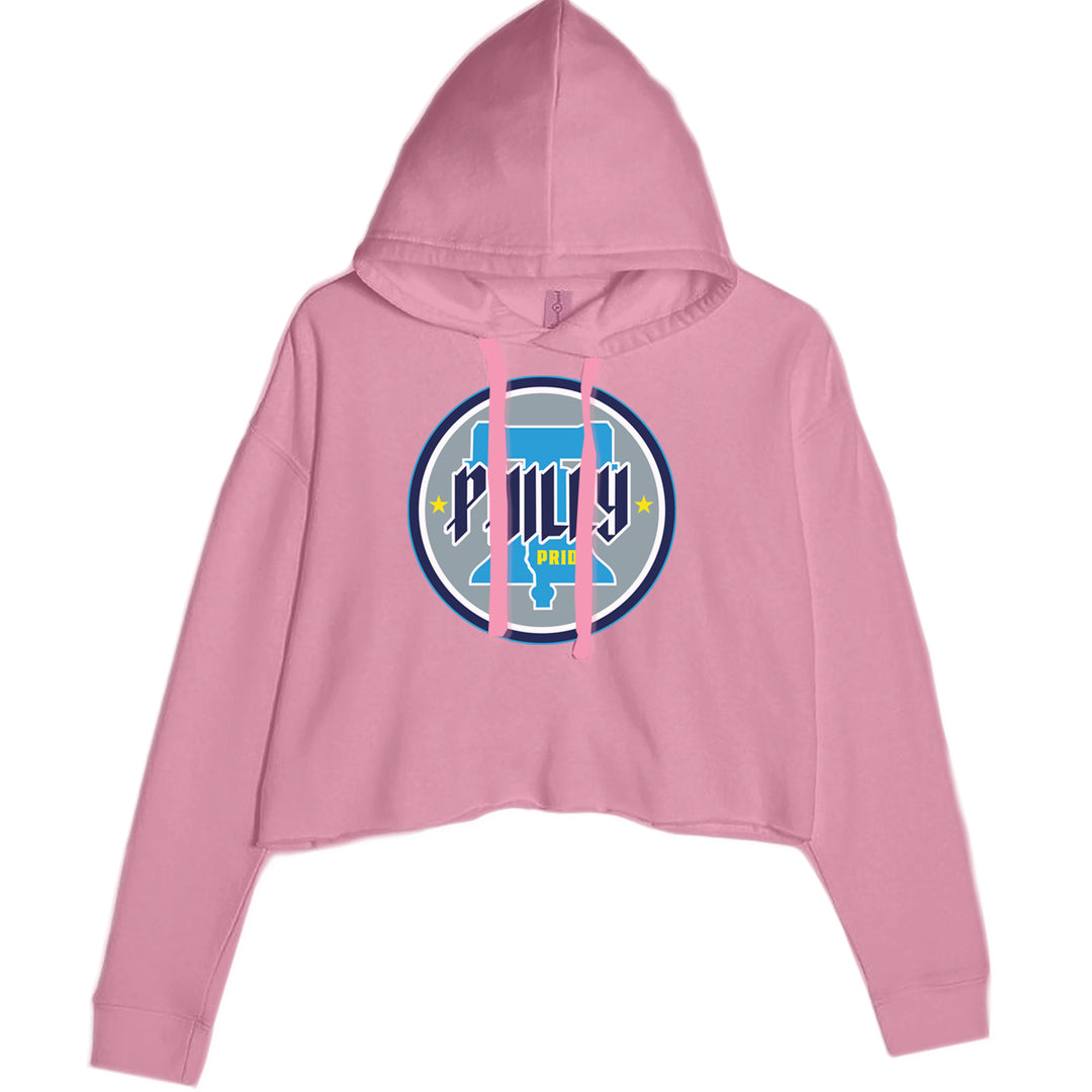Philly Pride Liberty Bell Cropped Hoodie Sweatshirt Mauve