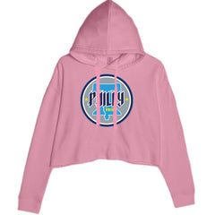 Philly Pride Liberty Bell Cropped Hoodie Sweatshirt Mauve