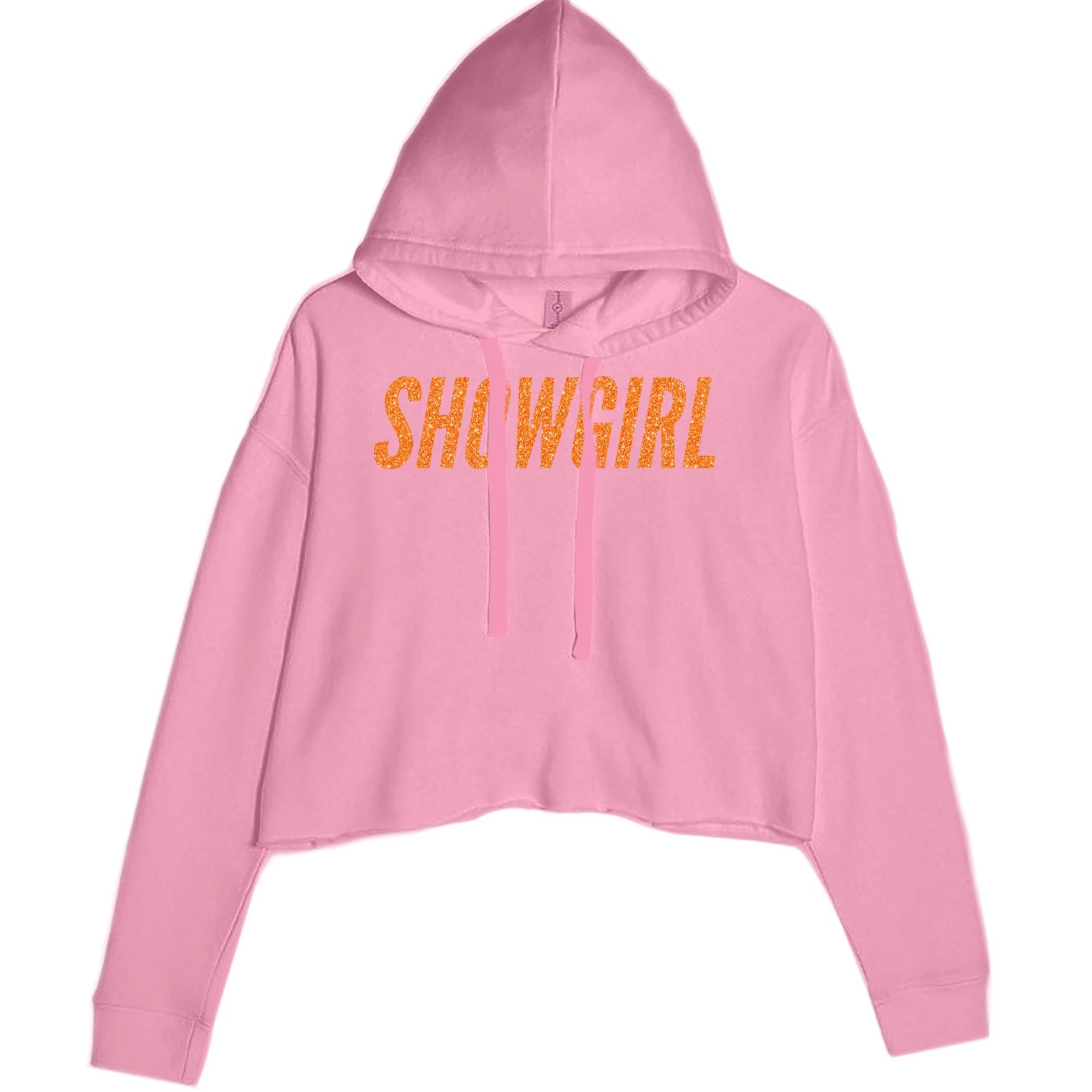 Showgirl Orange Glitter Cropped Hoodie Sweatshirt Mauve