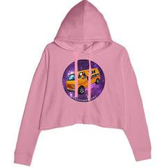 Bad Hombres Space West Chester Band Cropped Hoodie Sweatshirt Mauve