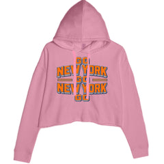 Go New York Go Basketball Cropped Hoodie Sweatshirt Mauve