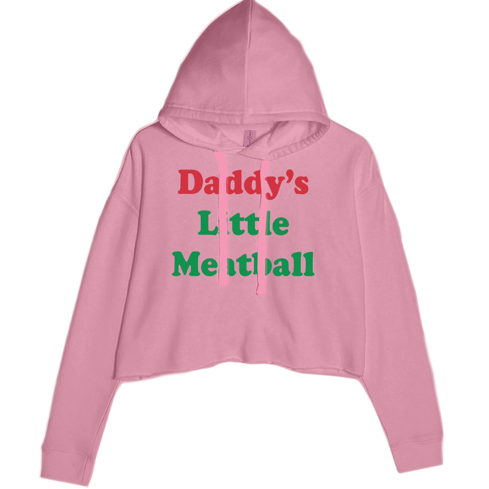 Daddy's Little Meatball Love Island Cropped Hoodie Sweatshirt Mauve
