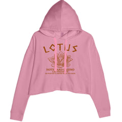 Lotus Hotel and Casino Cropped Hoodie Sweatshirt Mauve