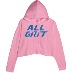 All Grit Detroit Football Cropped Hoodie Sweatshirt Mauve