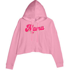 Mama Hot Pink Glitter Chenille Patch Cropped Hoodie Sweatshirt Mauve