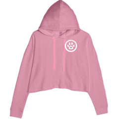TLC To Love a Canine Dog Rescue White Cropped Hoodie Sweatshirt Mauve