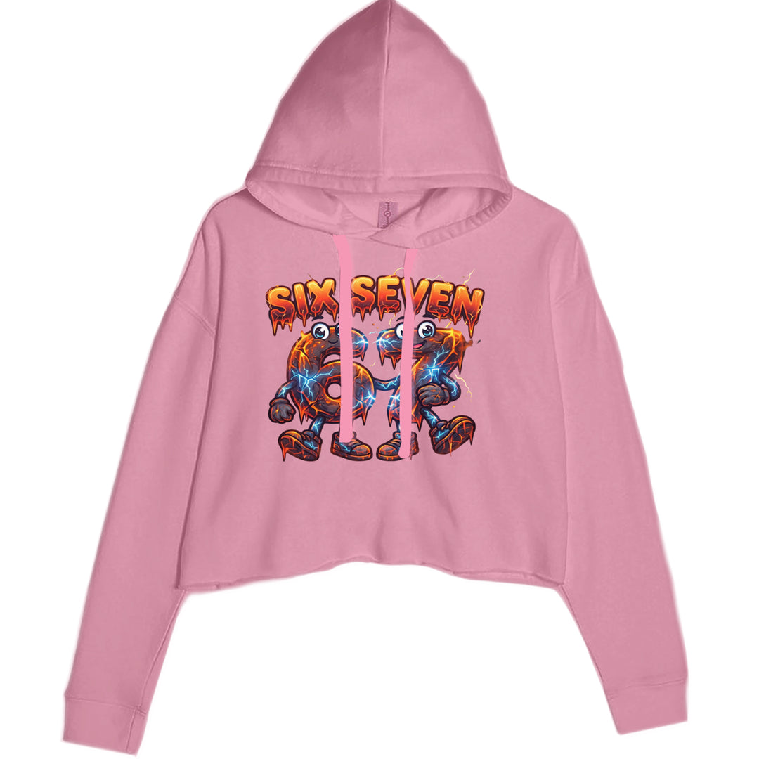 67 Lava Lightning Six Seven Meme Cropped Hoodie Sweatshirt Mauve