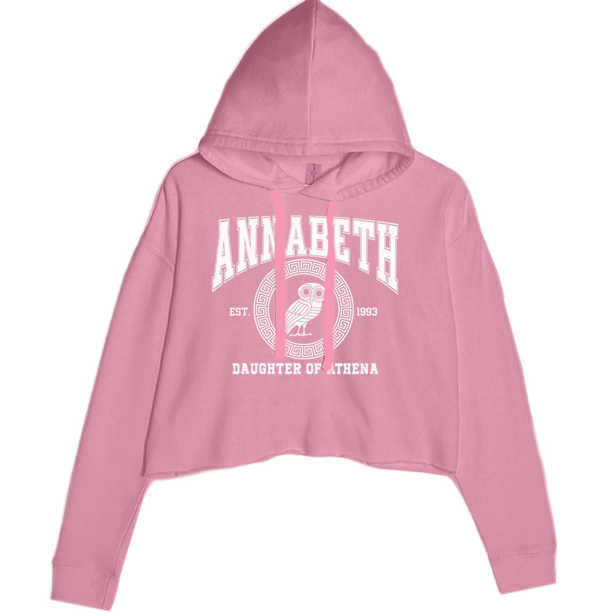 Annabeth Daughter of Athena Owl Wisdom Cropped Hoodie Sweatshirt Mauve