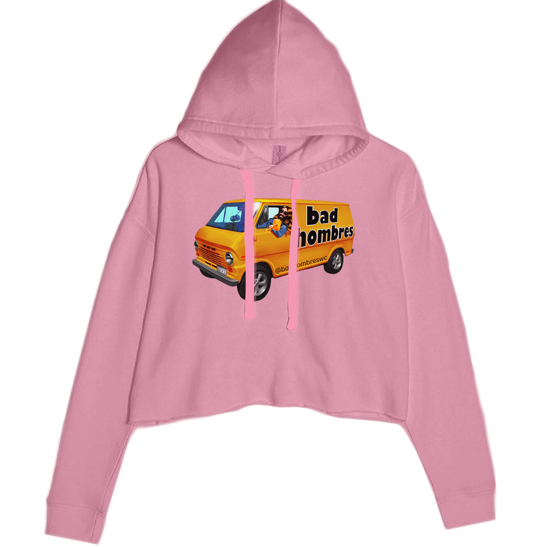 Bad Hombres Van West Chester Band Cropped Hoodie Sweatshirt Mauve