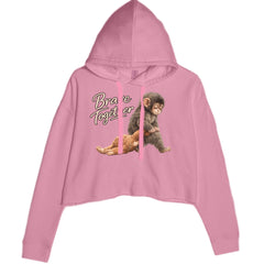 Punch Brave Together Stuffed Animal Cropped Hoodie Sweatshirt Mauve