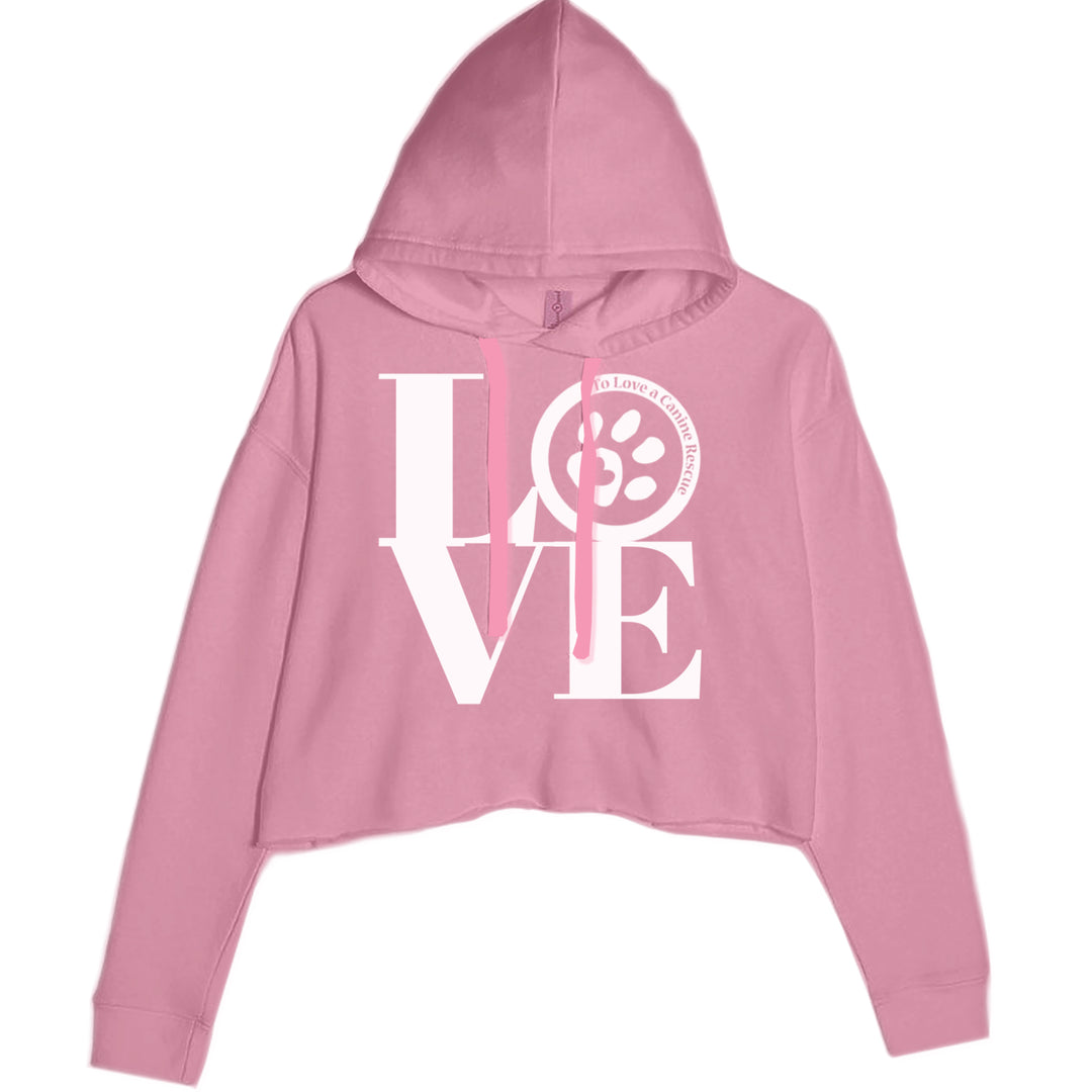 TLC LOVE Dog Rescue Cropped Hoodie Sweatshirt Mauve