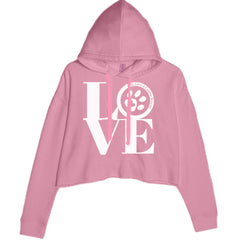 TLC LOVE Dog Rescue Cropped Hoodie Sweatshirt Mauve
