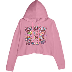 67 Candy Swirl Meme Cropped Hoodie Sweatshirt Mauve