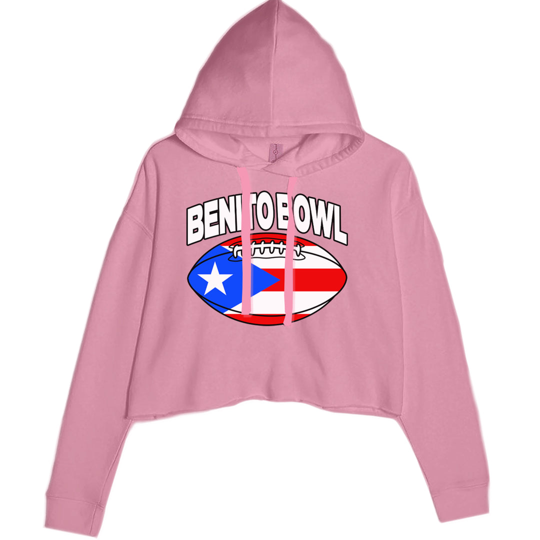 Benito Bowl Puerto Rico Football Cropped Hoodie Sweatshirt Mauve