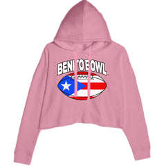 Benito Bowl Puerto Rico Football Cropped Hoodie Sweatshirt Mauve
