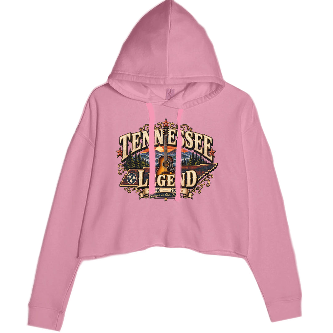 Tennessee Legend Country Music Dolly Cropped Hoodie Sweatshirt Mauve