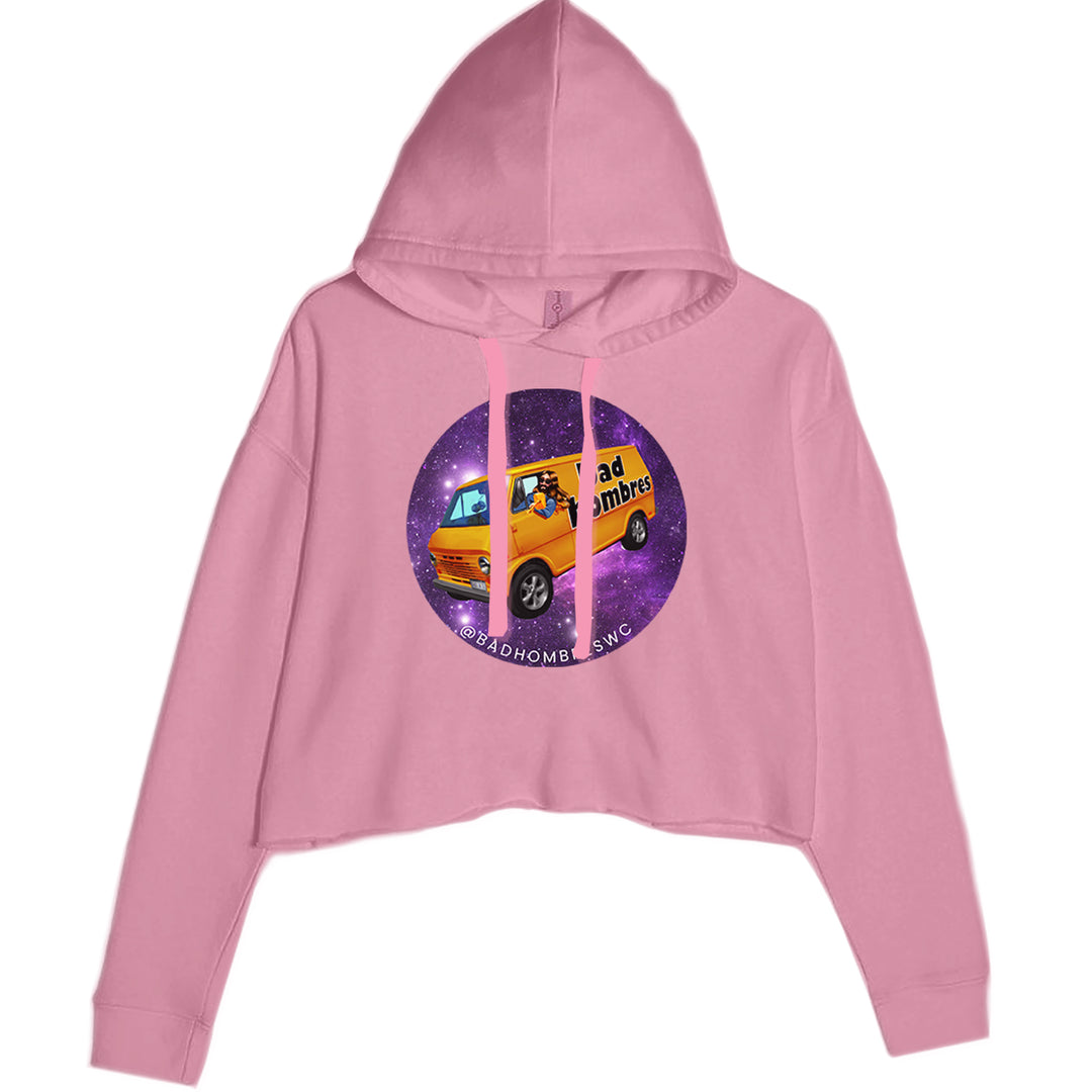 Bad Hombres Space West Chester Band Cropped Hoodie Sweatshirt Mauve