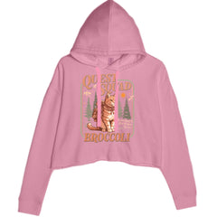 Quest Squad Broccoli Cat Fantasy Reader graphic on Women's Cropped Fleece Hoodie in Mauve